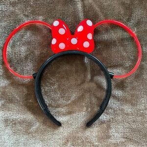 Disney Parks Minnie Mouse Red Polka Dot Bow Glow Up Headband
